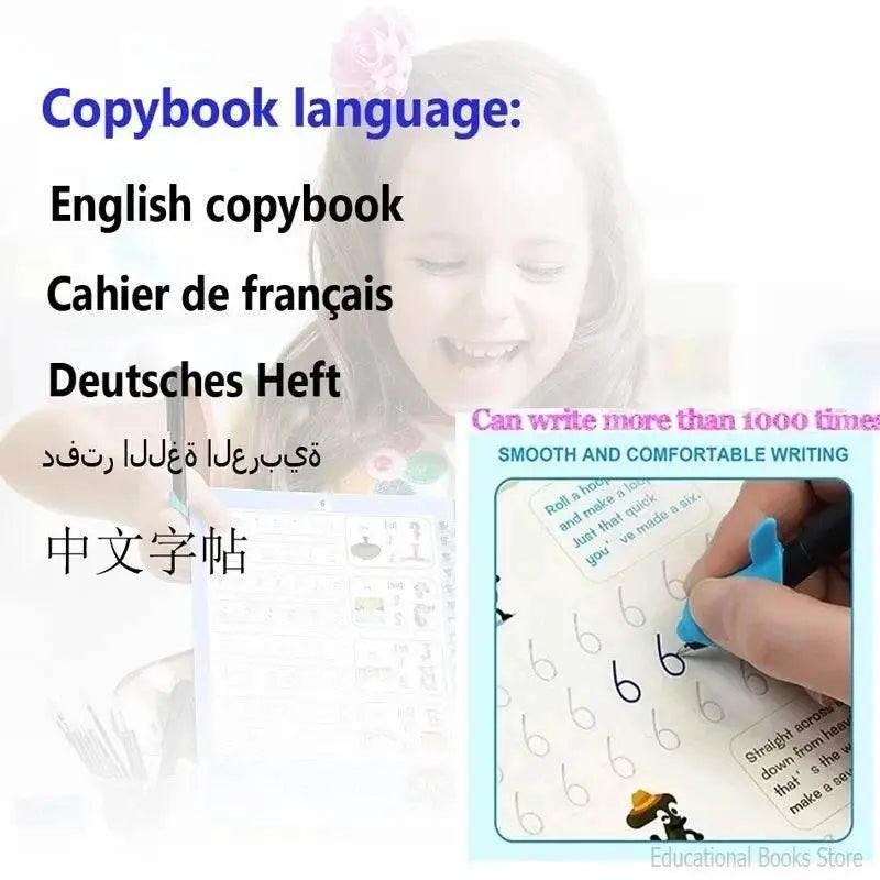 Magic Writing Book Portuguese Calligraphy Notebook For Kids Reusable Montessori Letter Practice Toy -  ToylandEU™