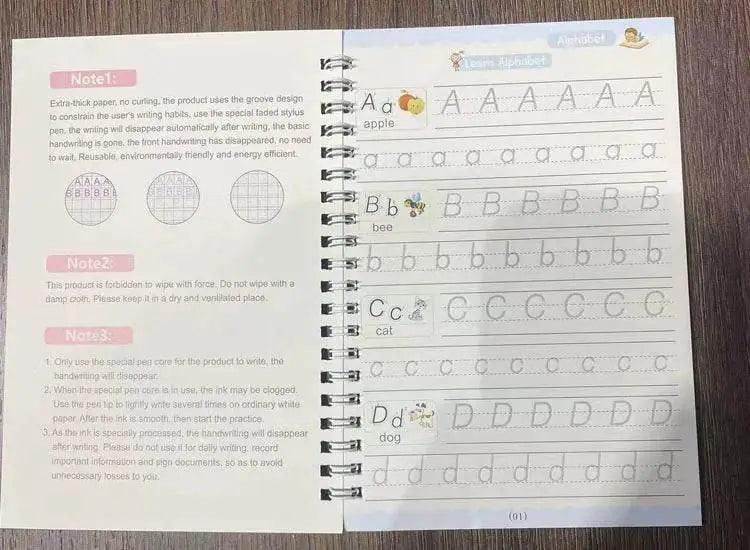  Magic Writing Book Portuguese Calligraphy Notebook For Kids Reusable Montessori Letter Practice Toy -  ToylandEU™