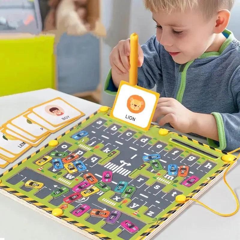  Magnetic Car Alphabet Maze Montessori Toy for Kids Ages 3-6 Fine Motor and Word Learning -  ToylandEU™