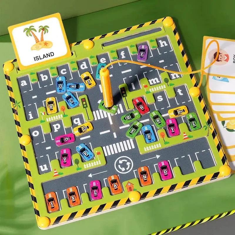  Magnetic Car Alphabet Maze Montessori Toy for Kids Ages 3-6 Fine Motor and Word Learning -  ToylandEU™