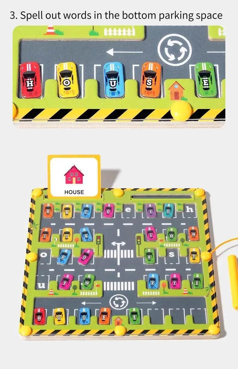  Magnetic Car Alphabet Maze Montessori Toy for Kids Ages 3-6 Fine Motor and Word Learning -  ToylandEU™
