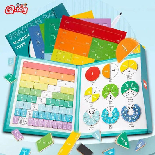  Wooden Magnetic Fraction Learning Math Toys for Children -  ToylandEU™