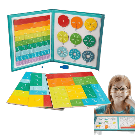 Magnetic Montessori Math Kit Fraction and Percent Learning Set With Strips and Bars for Ages 12 and Up -  ToylandEU™