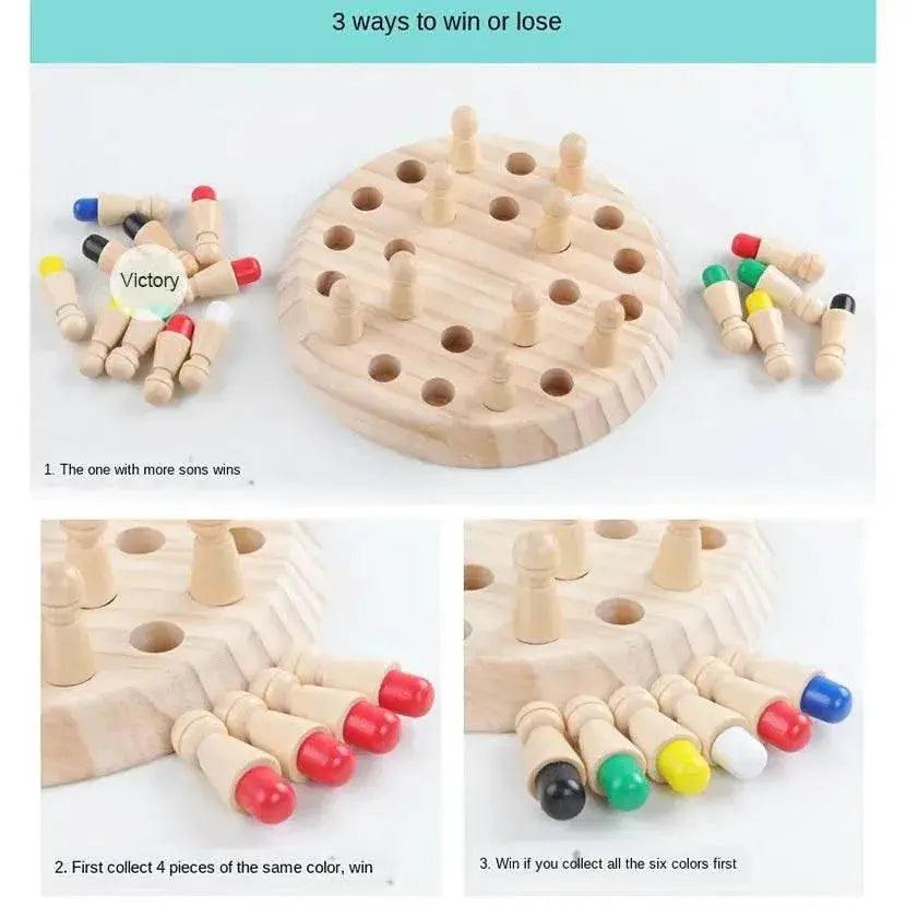  Wooden Memory Match Stick Chess Color Game Board Puzzles Montessori Educational Toy For Children -  ToylandEU™