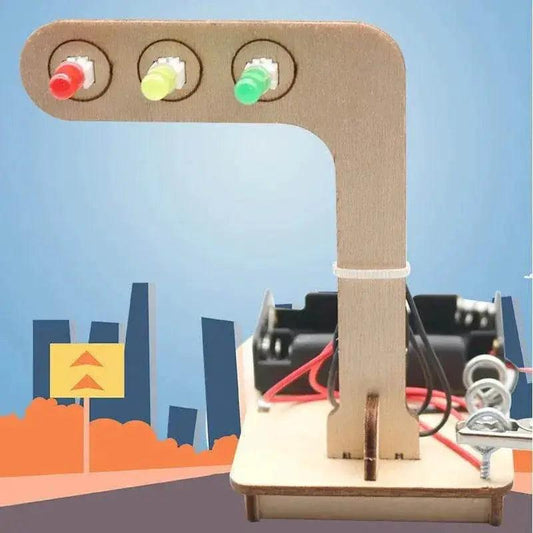  Mini Kids Science Experiment for Children Boys DIY Toys Wooden Traffic Light LED Learning Gizmo Gift -  ToylandEU™