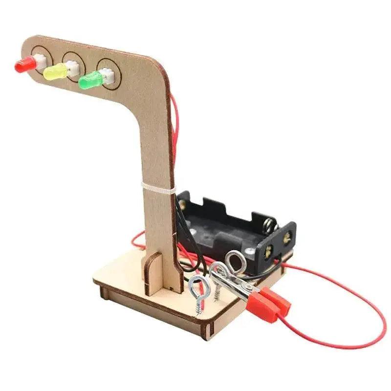 Mini Kids Science Experiment for Children Boys DIY Toys Wooden Traffic Light LED Learning Gizmo Gift -  ToylandEU™