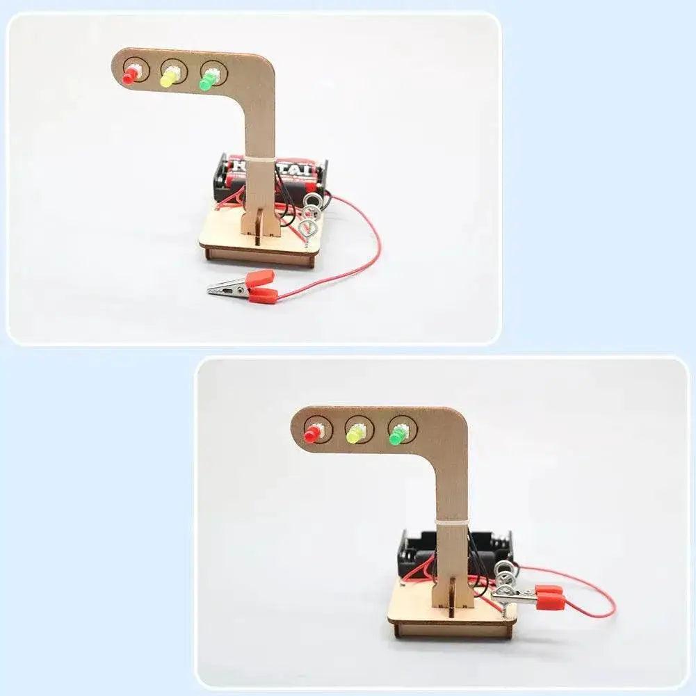  Mini Kids Science Experiment for Children Boys DIY Toys Wooden Traffic Light LED Learning Gizmo Gift -  ToylandEU™