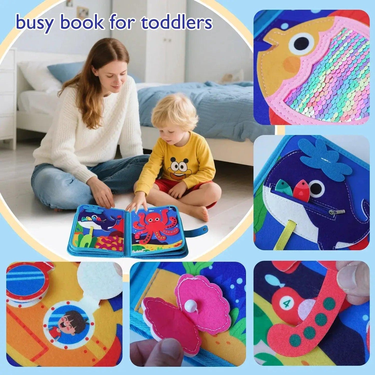  Ocean Busy Book Montessori Toy For Early Fine Motor -  ToylandEU™