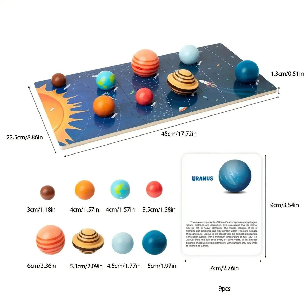  Wooden Planet Model Eight Planets in Space Scientific Exploration Toys Interactive Education -  ToylandEU™