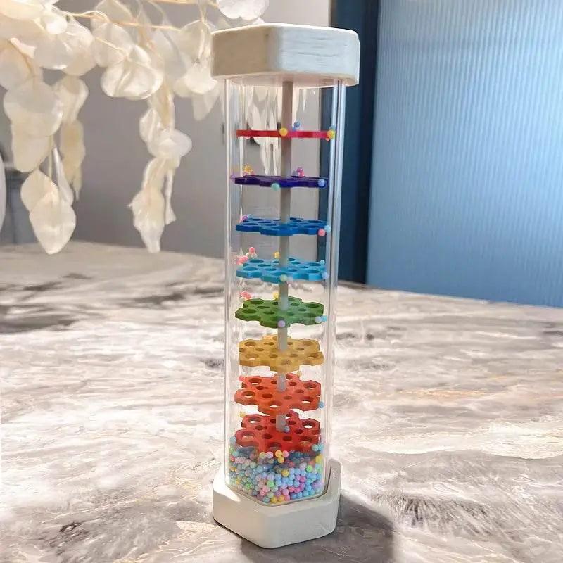  Montessori Rain Stick Rainbow Hourglass Toy for Kids Educational Rattle Safe Wooden -  ToylandEU™