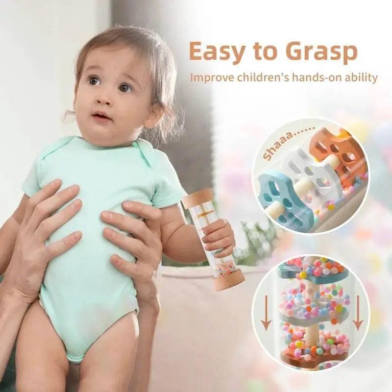  Montessori Rainbow Hourglass Rain Stick Rattle -  ToylandEU™