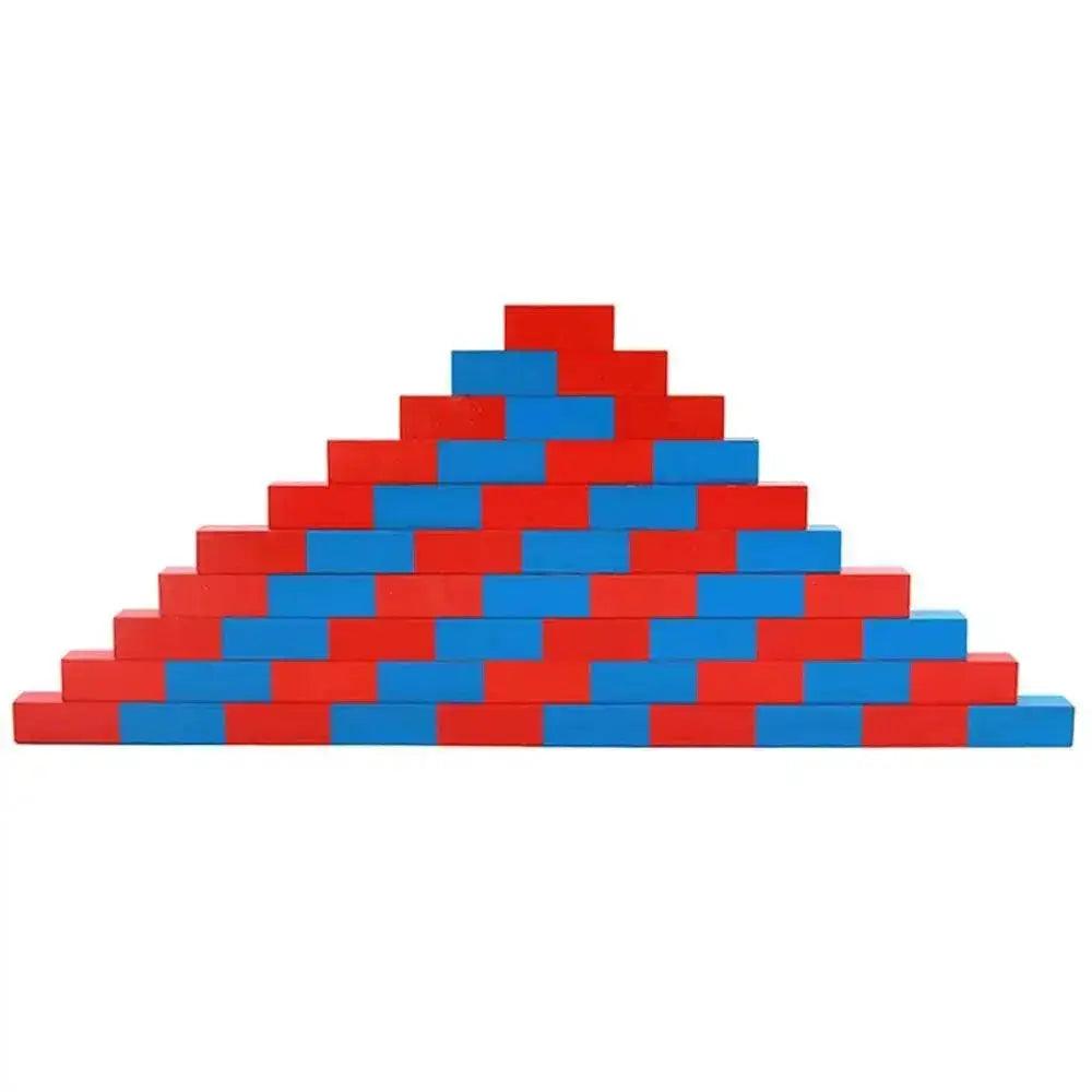  Red and Blue Bars Montessori Math Blocks for Kids 6 to 12 Wooden Busy Board Educational Toy -  ToylandEU™