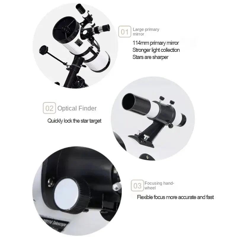  Skyoptikst Equatorial Telescope 114mm 1000x High Power -  ToylandEU™