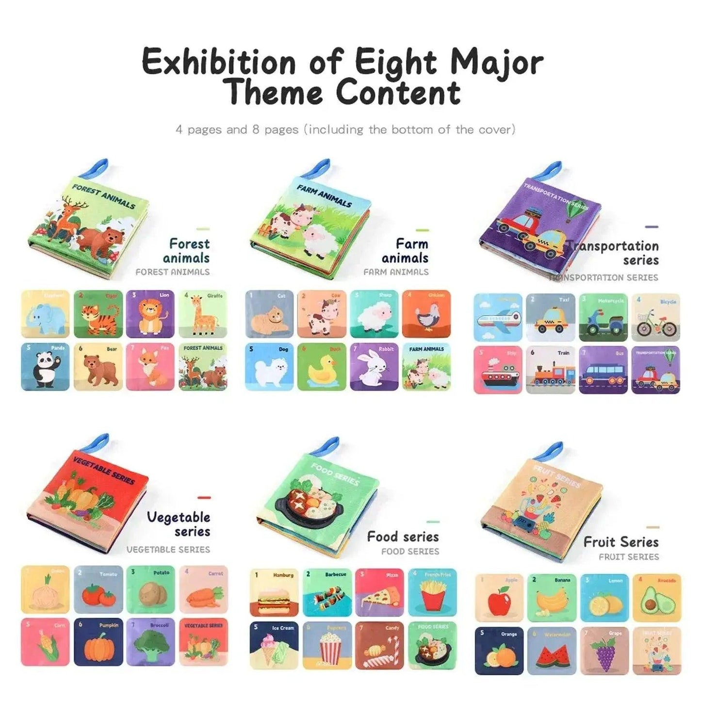  Montessori Soft Baby Cloth Book 3D Touch Feel High Contrast Sensory Toy For Kids -  ToylandEU™