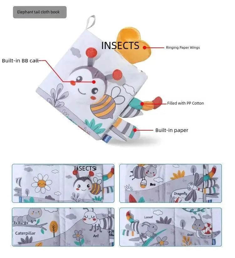  Soft Baby Cloth Book 3D Touch High Contrast Montessori Sensory Stroller Toy for Infants and Toddlers -  ToylandEU™
