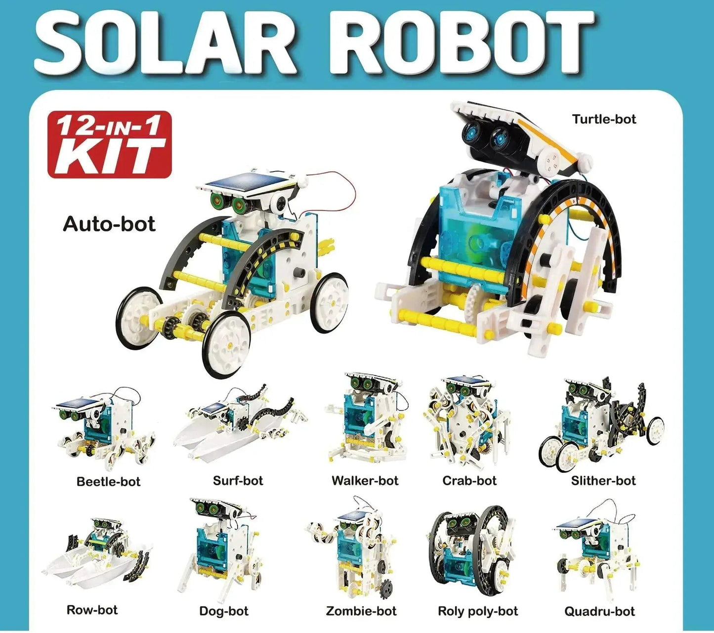  Solar Robot Kit 12 In 1 Educational Science Experiments -  ToylandEU™