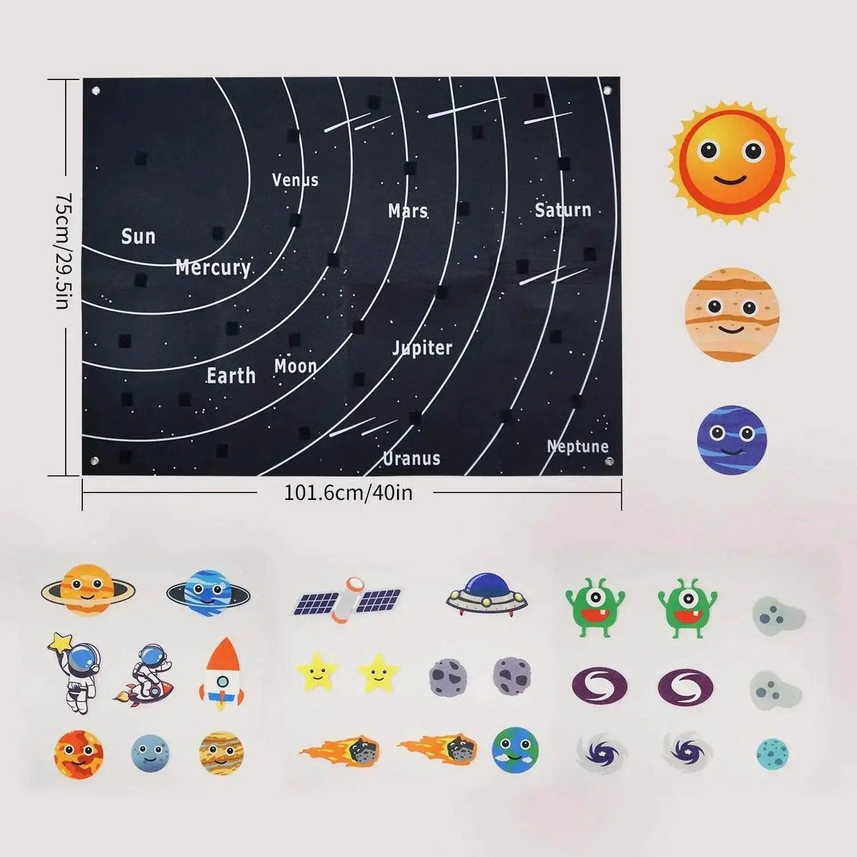  Montessori Space Educational Toy Solar System Felt Board With Hanging Planets For Storytelling And STEM Learning -  ToylandEU™