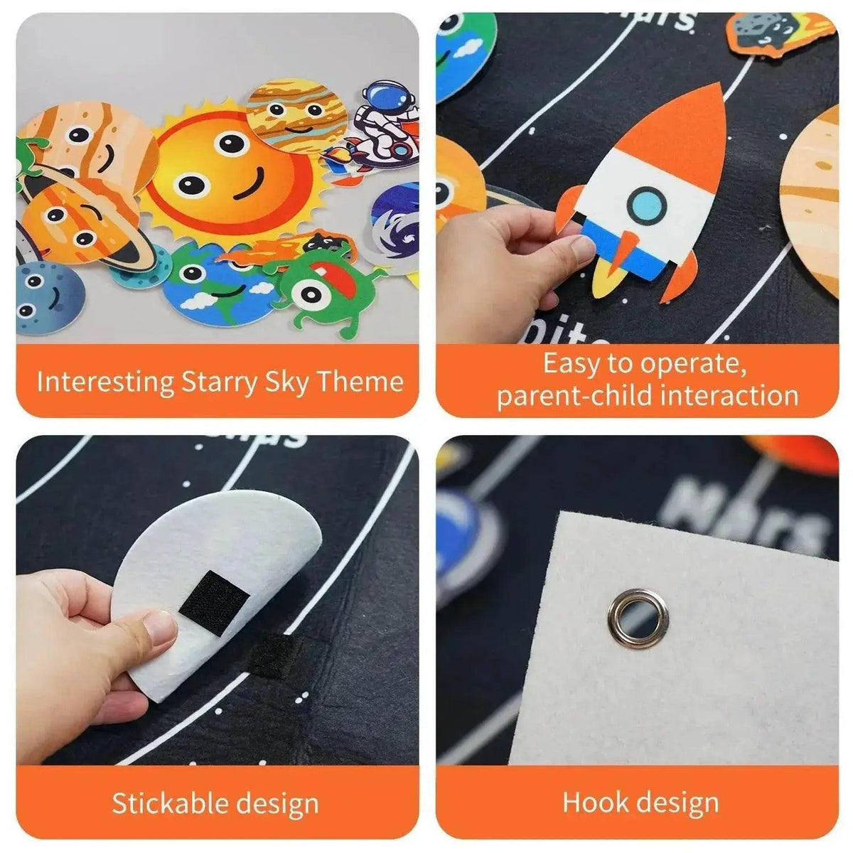  Montessori Space Educational Toy Solar System Felt Board With Hanging Planets For Storytelling And STEM Learning -  ToylandEU™