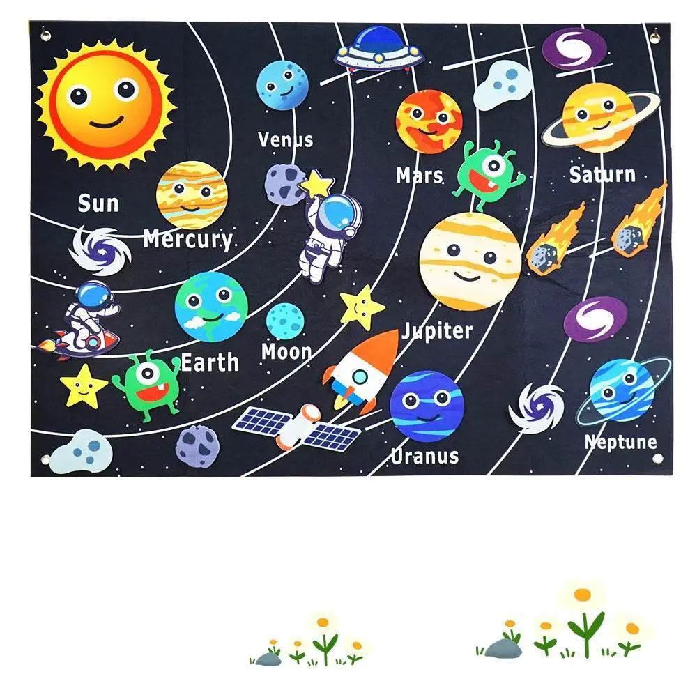  Montessori Space Educational Toy Solar System Felt Board With Hanging Planets For Storytelling And STEM Learning -  ToylandEU™