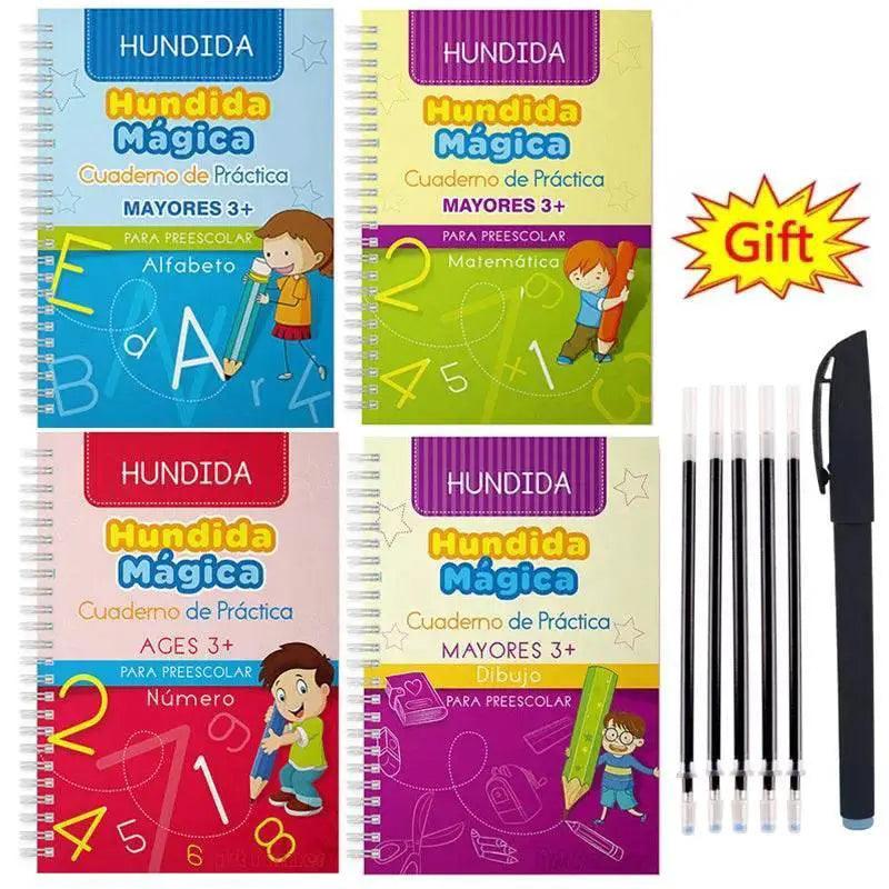  Spanish Magic Books Learn Spanish Numbers And Lettering Copybook Montessori Reusable Practice Set -  ToylandEU™