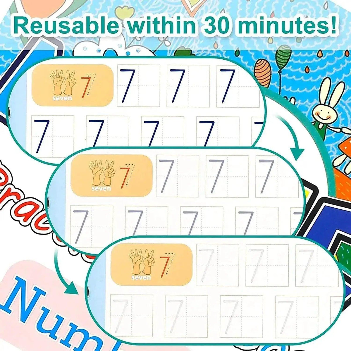  Spanish Magic Books Learn Spanish Numbers And Lettering Copybook Montessori Reusable Practice Set -  ToylandEU™