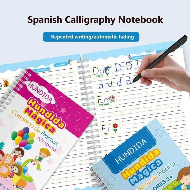  Spanish Magic Books Learn Spanish Numbers And Lettering Copybook Montessori Reusable Practice Set -  ToylandEU™