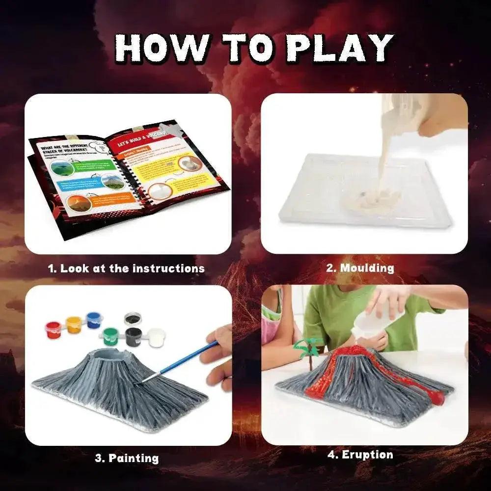  Creative Volcano Eruption Experiment Set DIY Painting Coloring Kit Educational Science Toy Birthday Gifts for Boys and Girls -  ToylandEU™