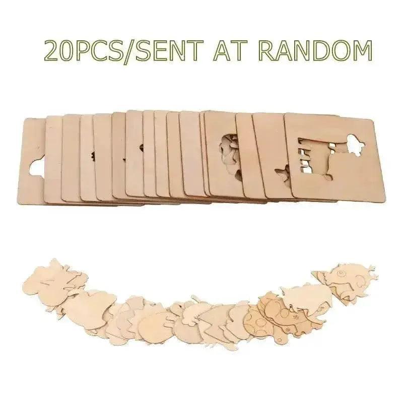  Montessori Wooden Drawing Stencil Set 20 Pcs 7.5cm -  ToylandEU™