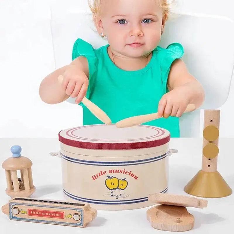  Wooden Xylophone Drum Set For Toddlers 7-In-1 Montessori -  ToylandEU™