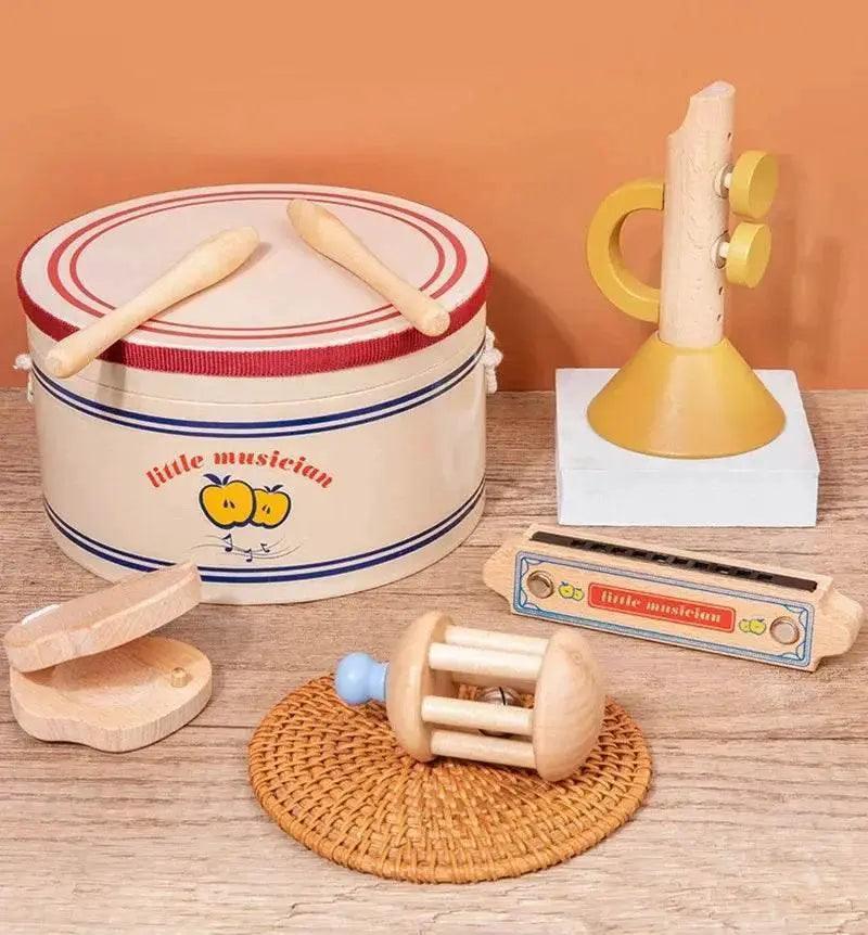  Wooden Xylophone Drum Set For Toddlers 7-In-1 Montessori -  ToylandEU™