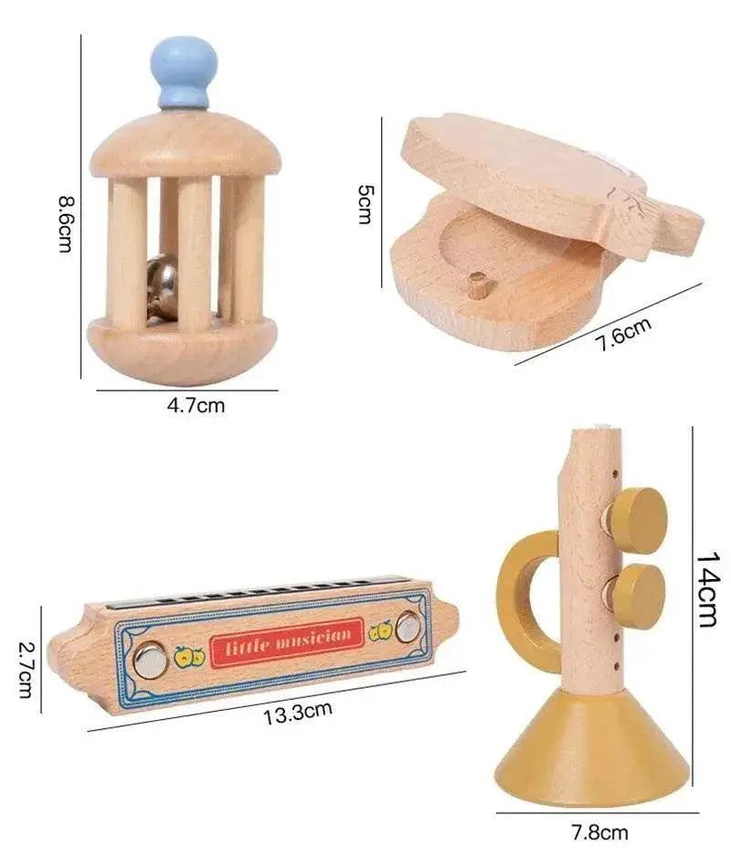  Wooden Xylophone Drum Set For Toddlers 7-In-1 Montessori -  ToylandEU™