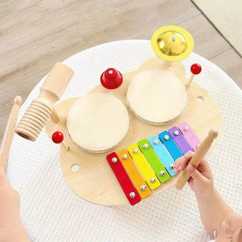  Wooden Xylophone Drum Set For Toddlers 7-In-1 Montessori -  ToylandEU™
