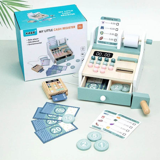 Educational Wooden Cash Register Playset With Multifunctional Shopping Market For Preschoolers - ToylandEU