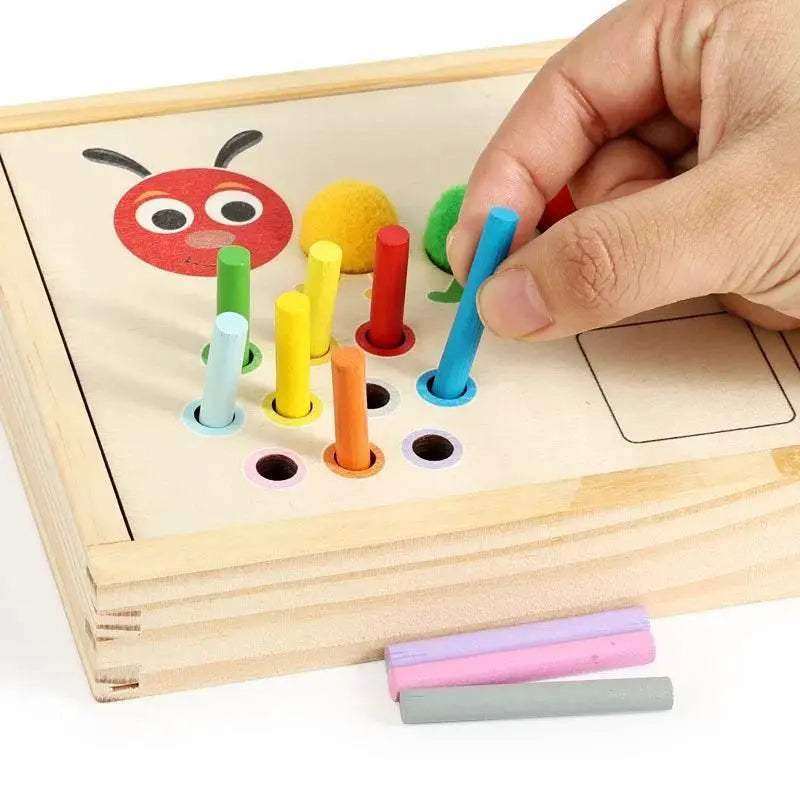 Educational Wooden Math Counting Frame Set for Kids with Caterpillar Sorting Box - ToylandEU