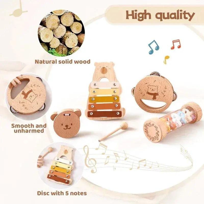  Educational Wooden Musical Toys Xylophone Set Safe Wood -  ToylandEU™