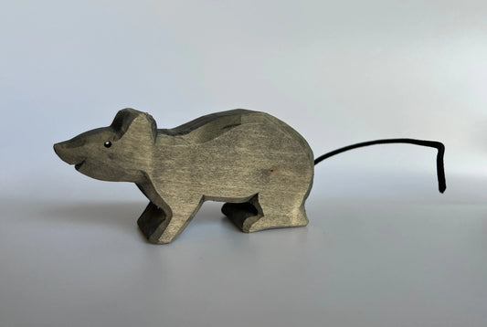 Educational Wooden Rat Figurine For Kids Hand Painted - ToylandEU