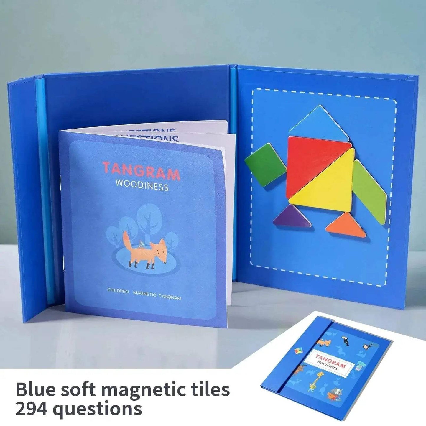 Educational Wooden Tangram Puzzle with Magnetic Pieces for Toddlers and Early Learners - ToylandEU