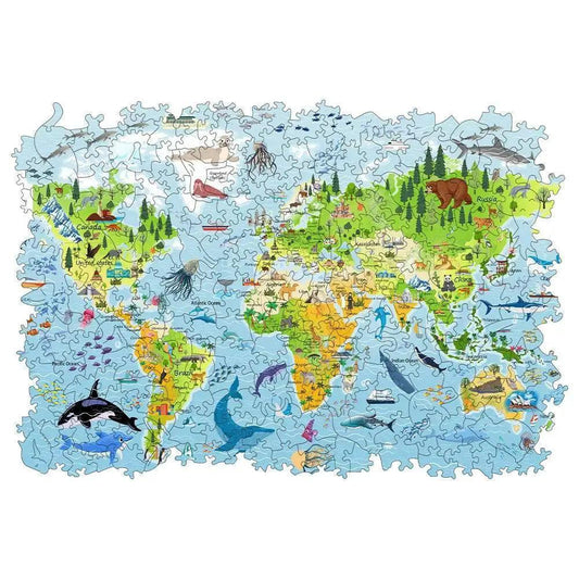  Educational World Map for Kids Wooden Jigsaw Puzzle Brain Trainer Interactive Family Toy -  ToylandEU™