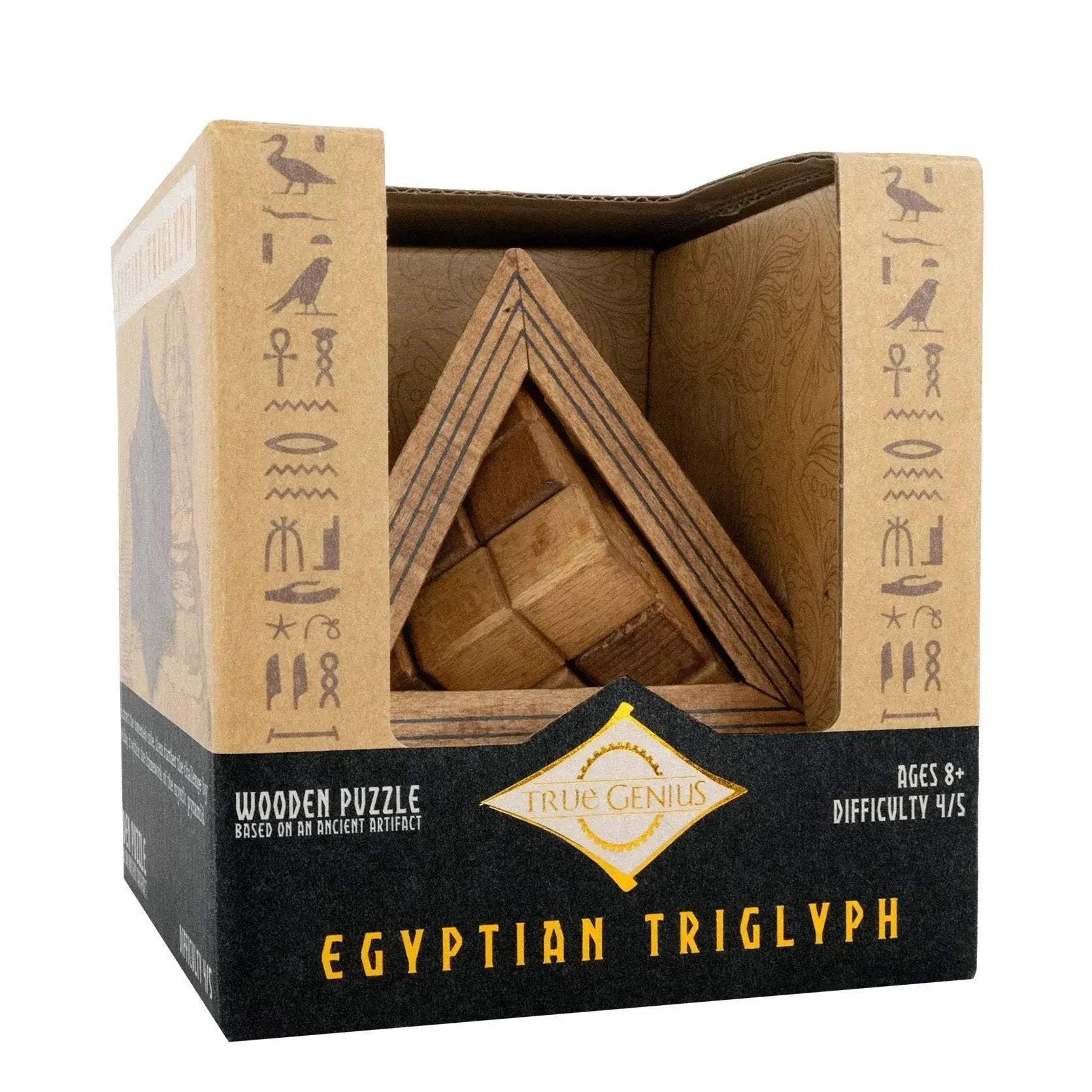 Egyptian Triglyph - Wooden Pyramid Brainteaser - ToylandEU