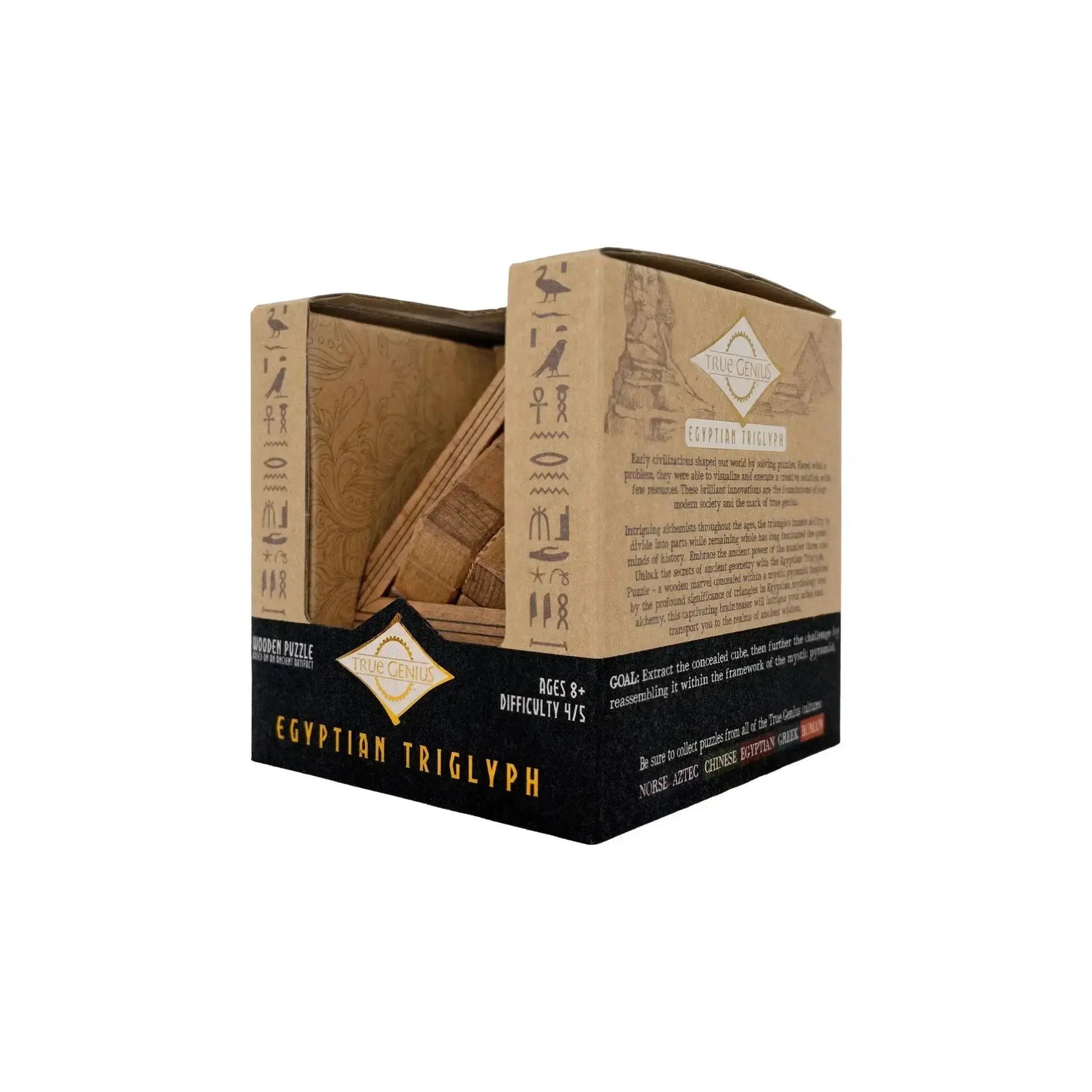 Egyptian Triglyph - Wooden Pyramid Brainteaser - ToylandEU