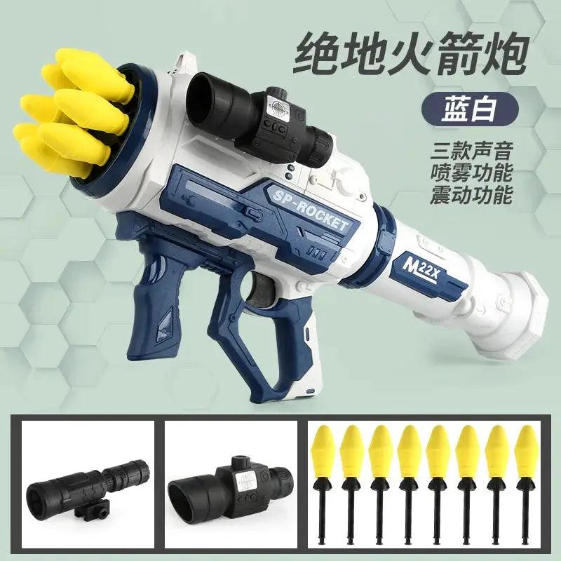  Eight Barrel Toy Rocket Launcher Pistol Lights Sound -  ToylandEU™