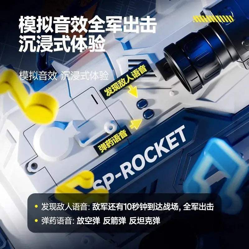 Eight Barrel Toy Rocket Launcher Pistol With Lights And Sound - ToylandEU