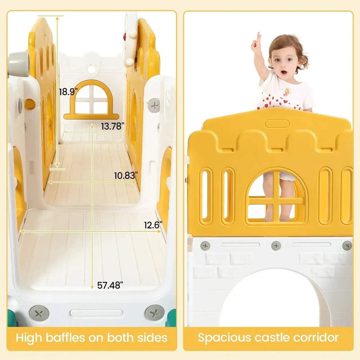 Eight In One Toddler Slide Indoor Playground Basketball Hoop - ToylandEU