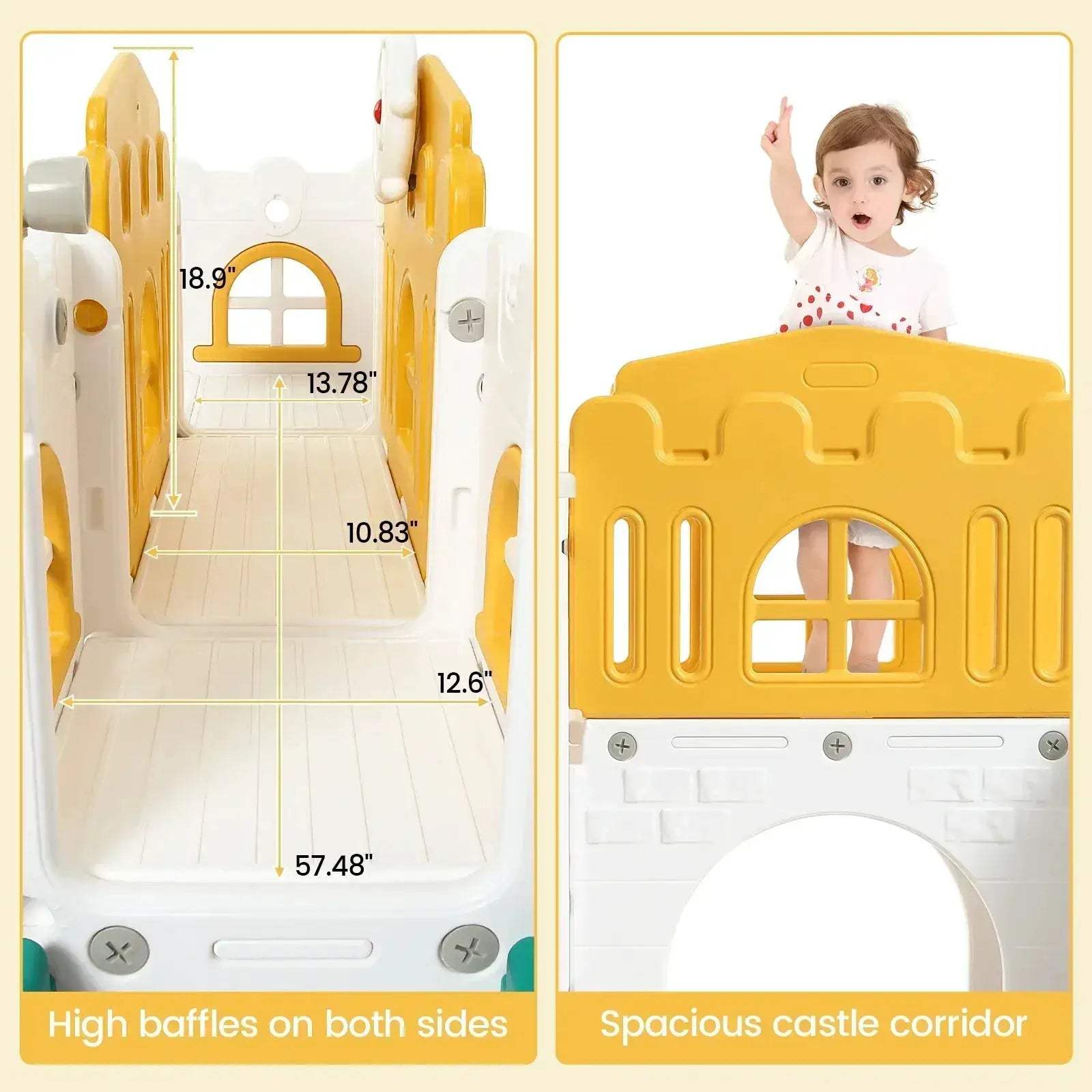 Eight In One Toddler Slide Indoor Playground Basketball Hoop - ToylandEU
