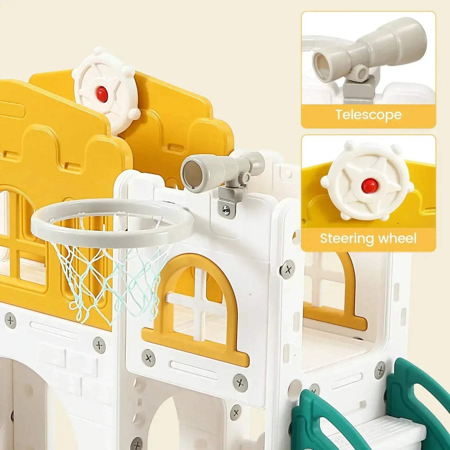 Eight In One Toddler Slide Indoor Playground Basketball Hoop - ToylandEU