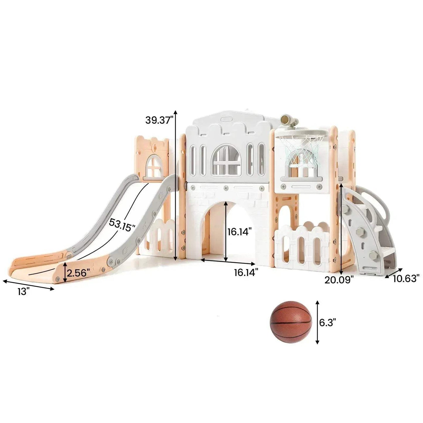 Eight In One Toddler Slide Indoor Playground Basketball Hoop - ToylandEU