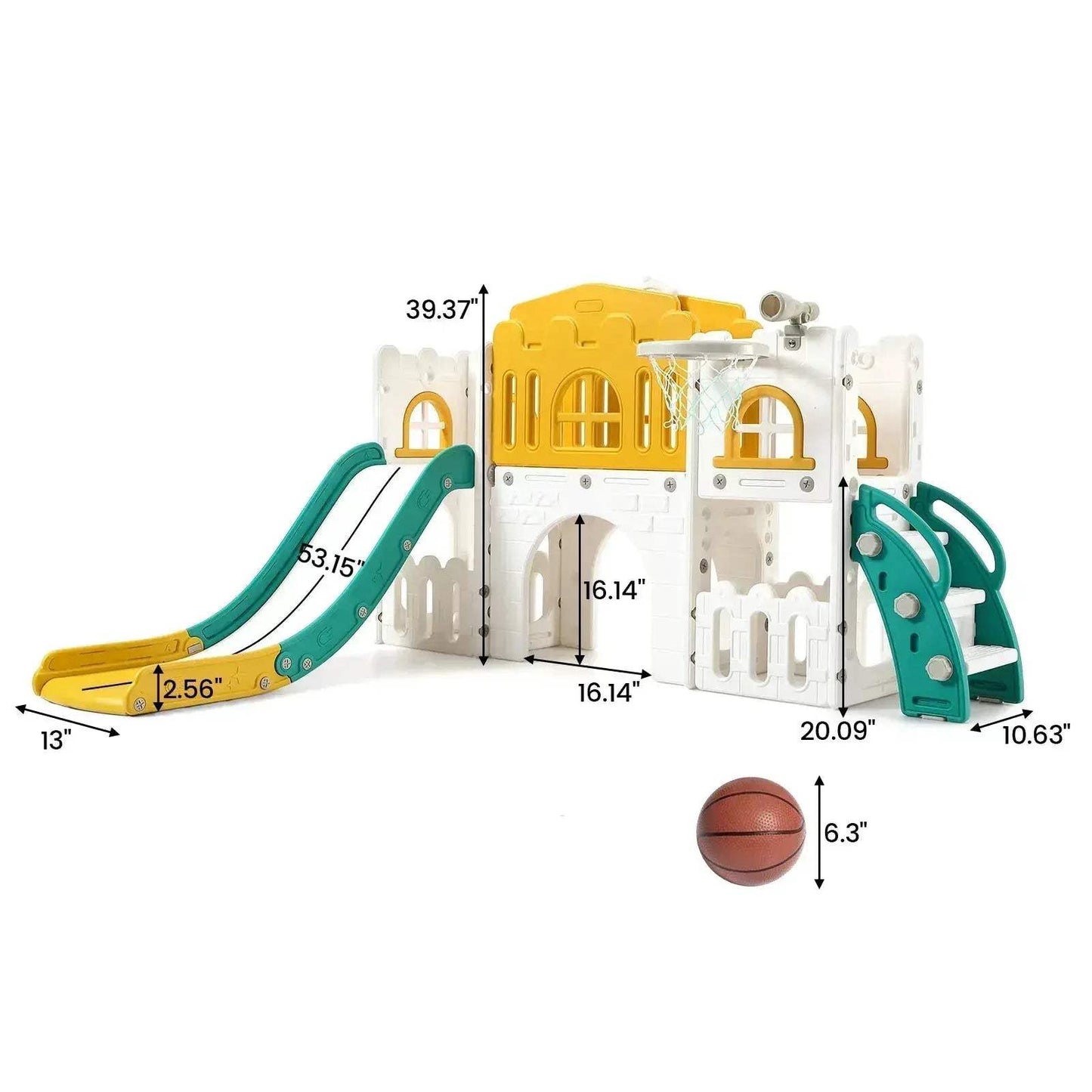 Eight In One Toddler Slide Indoor Playground Basketball Hoop - ToylandEU