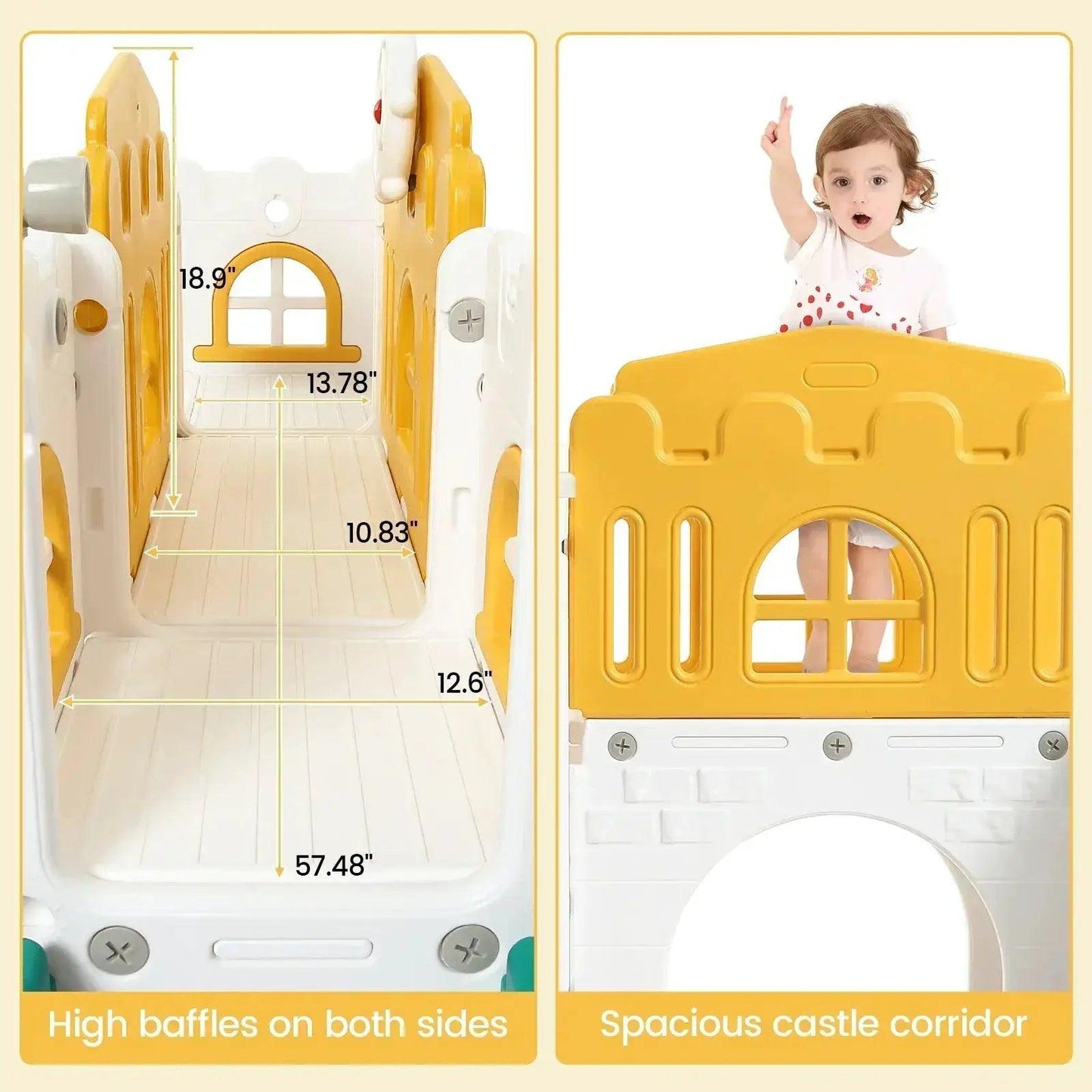  Eight In One Toddler Slide Indoor Playground Hoop Safe -  ToylandEU™