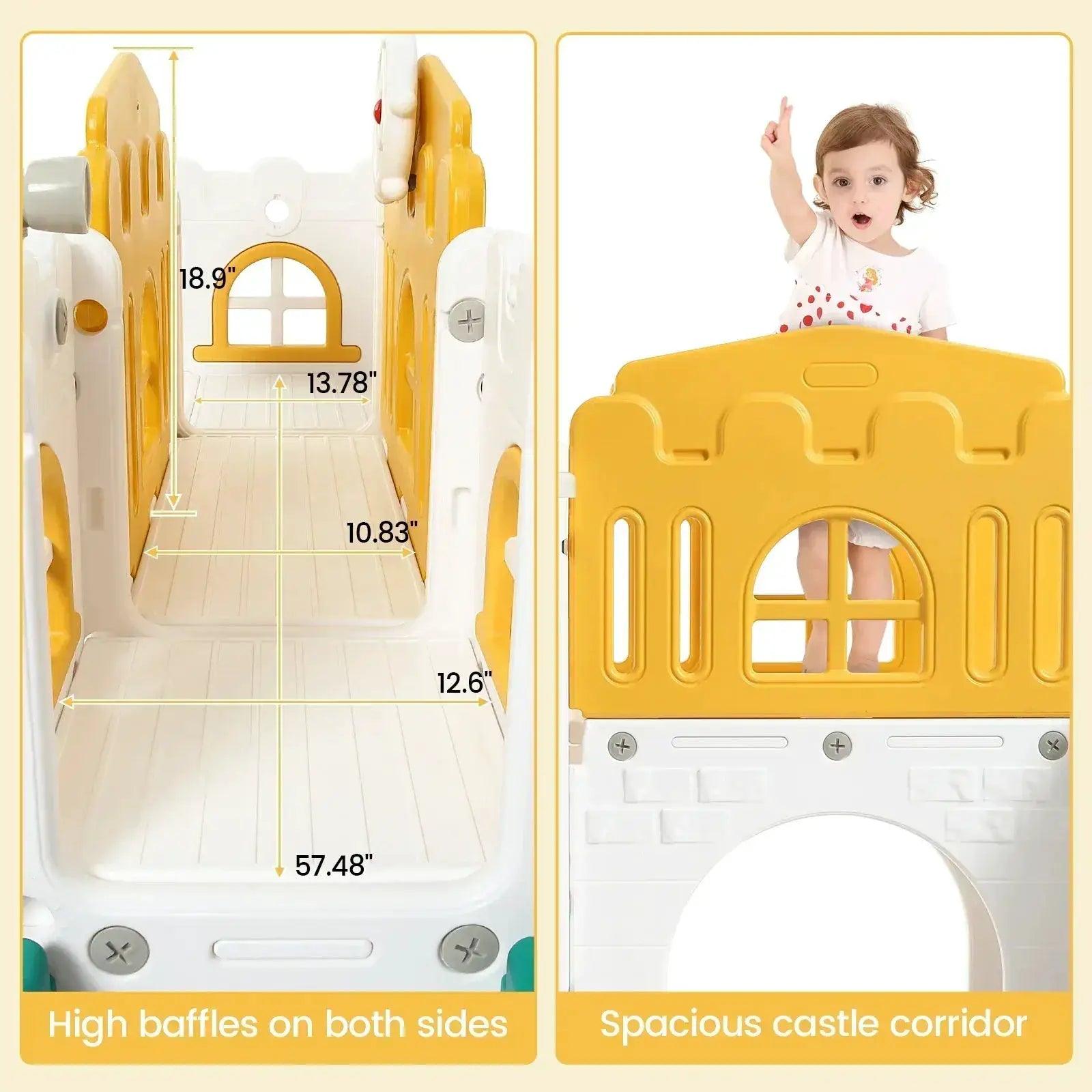  Eight In One Toddler Slide Indoor Playground Hoop Safe -  ToylandEU™
