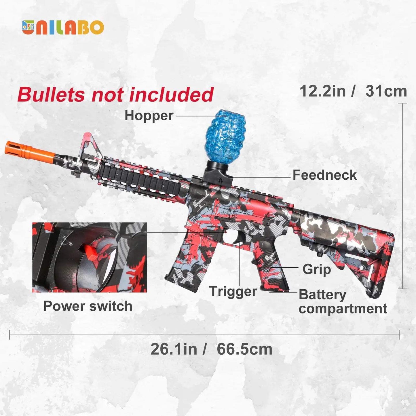 Electric Blaster Toy Gun Rechargeable Auto Fire Outdoor Play - ToylandEU